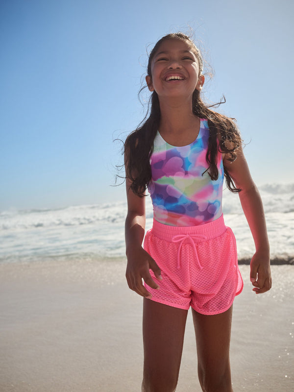 Bright Pink 2-in-1 Beach Shorts (3-16yrs)