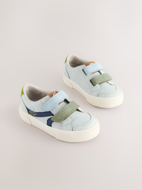 Blue Colour Block Touch Fastening Trainers