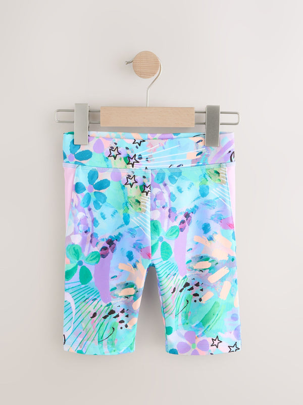 Blue Animal Print Cycle Shorts (3-16yrs)