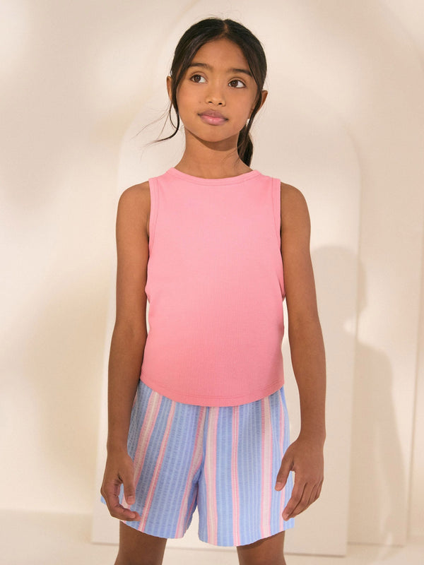 Pink Rib Vest (3-16yrs)