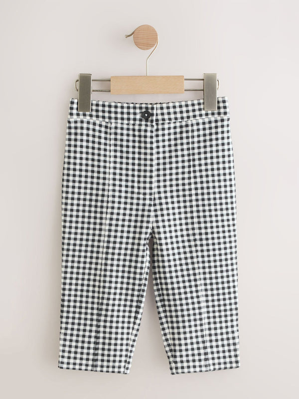 Black/White Gingham Capri Cropped Leggings (3-16yrs)