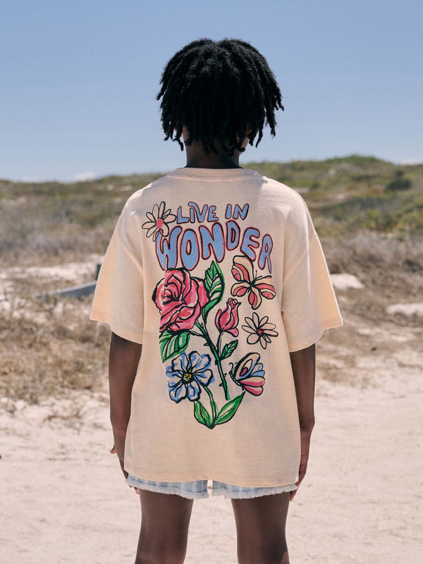 Neutral Flower Oversized Graphic Print T-Shirt (3-16yrs)