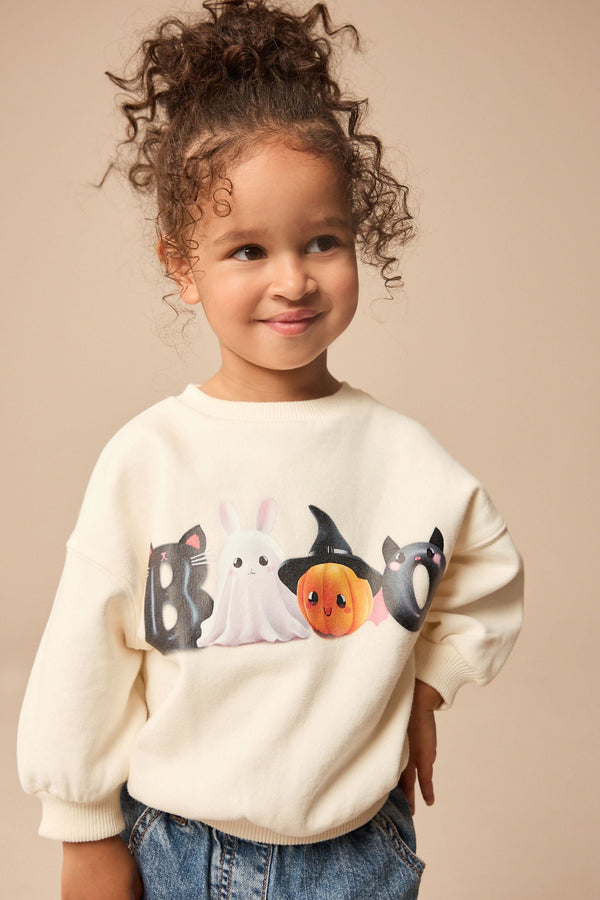 Cream Halloween Crew Sweatshirt (3mths-7yrs)