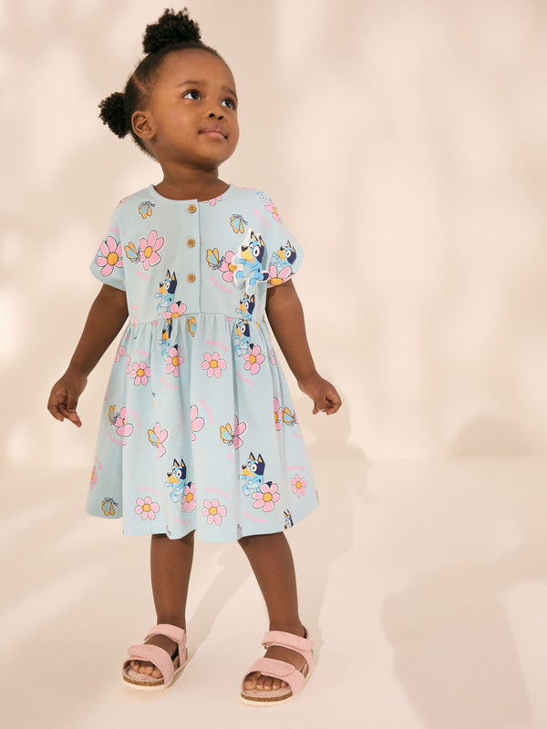 Blue Bluey Cotton Dress (12mths-7yrs)