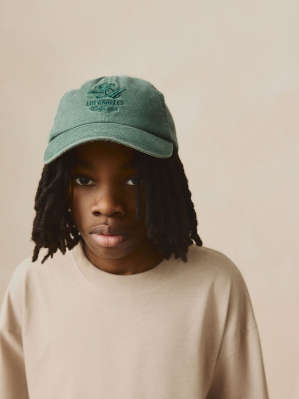 Washed Green 100% Cotton Baseball Cap Hat (3mths-16yrs)