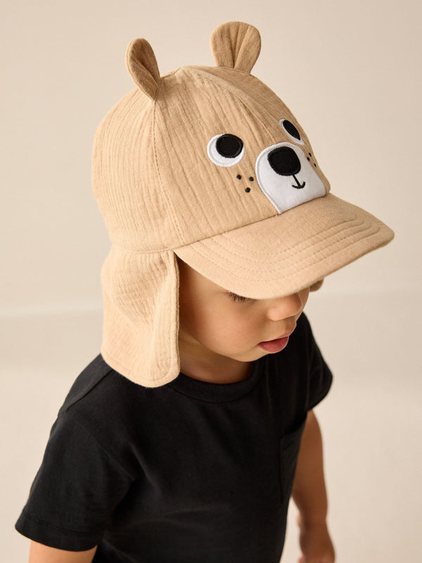 Brown Bear Legionnaire 100% Cotton Hat (3mths-6yrs)