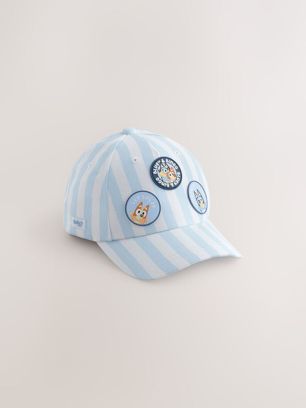 Blue/White Stripe Bluey Baseball 100% Cotton Cap (1-10yrs)