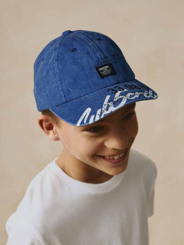 Blue Subscribe 100% Cotton Baseball Cap Hat (3-16yrs)