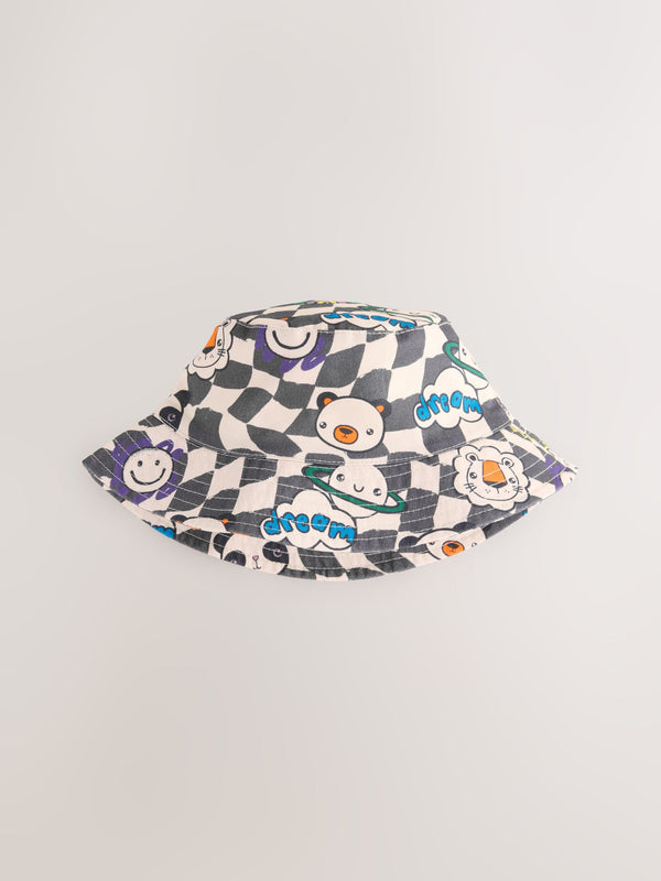 Check Animal 100% Cotton Bucket Hat (3mths-10yrs)