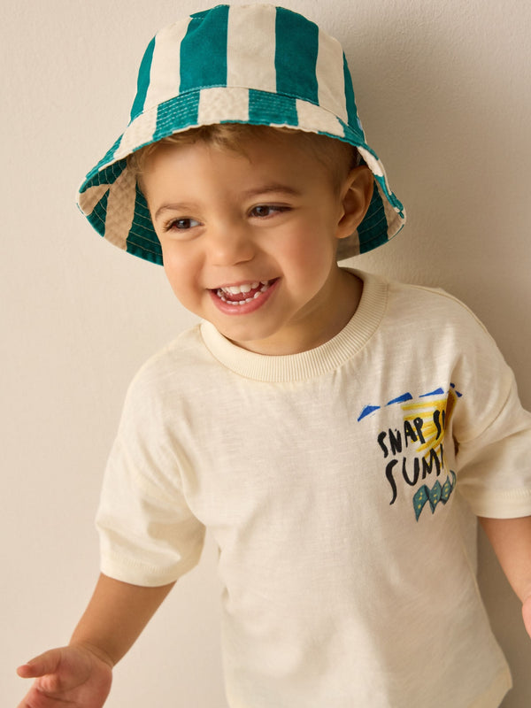 Green Stripe Bucket Hat (3mths-16yrs)