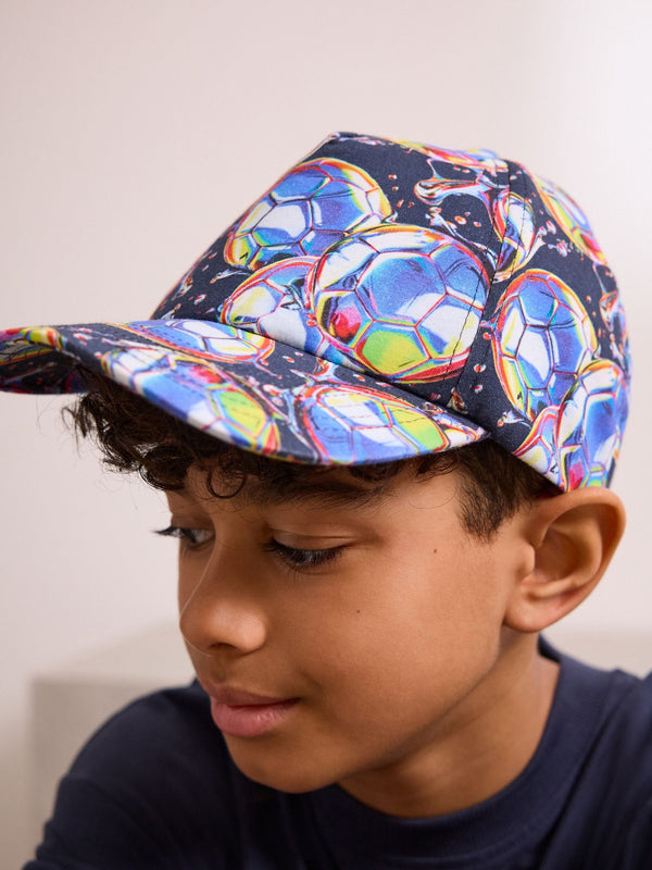 Football Print 100% Cotton Baseball Cap Hat (3-16yrs)