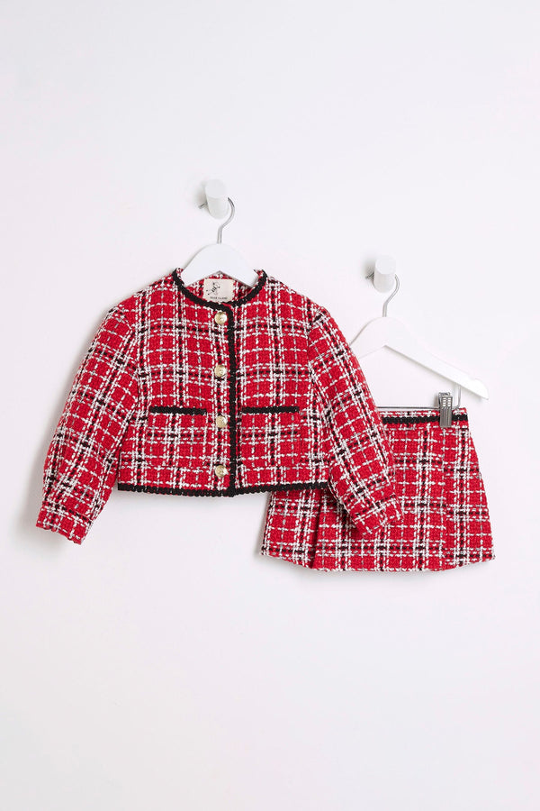 River Island Red Girls Check 100% Cotton Jacket