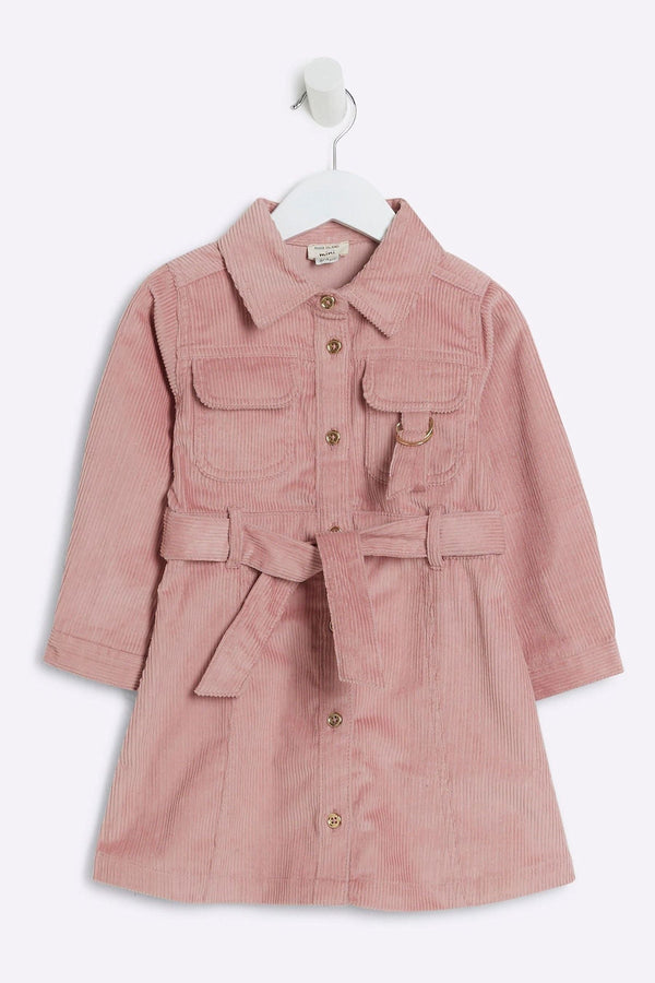 River Island Pink Girls Co-ord Shirt 100% Cotton Dress