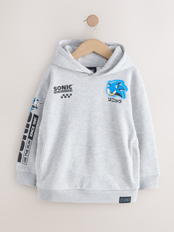 Grey Sonic Hoodie with Back Print (3-16yrs)