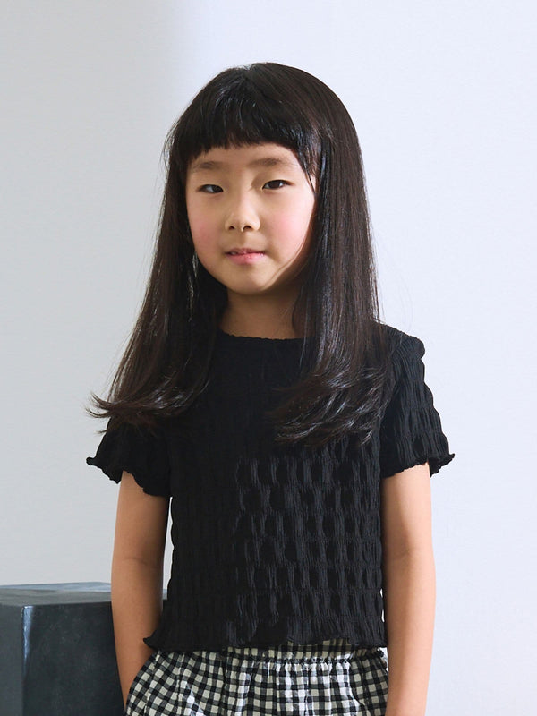 Black Textured T-Shirt (3-16yrs)