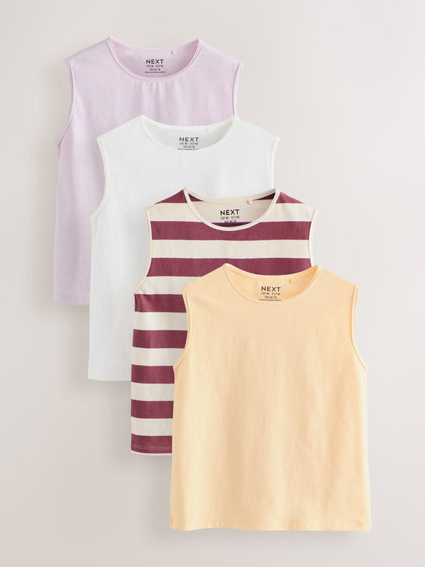 Multi Pastel Vests 4 Pack (3-16yrs)