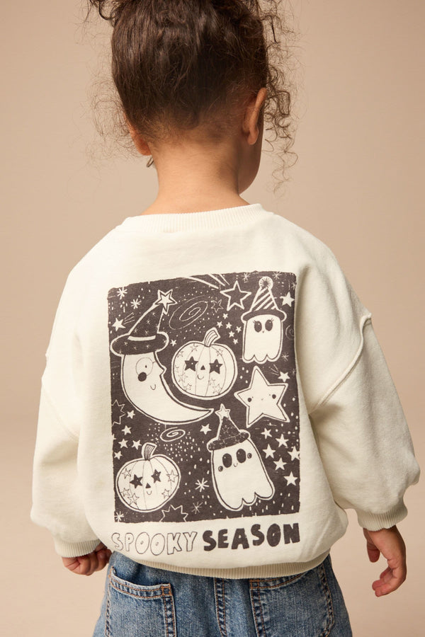 White Halloween Crew Sweatshirt (3mths-7yrs)