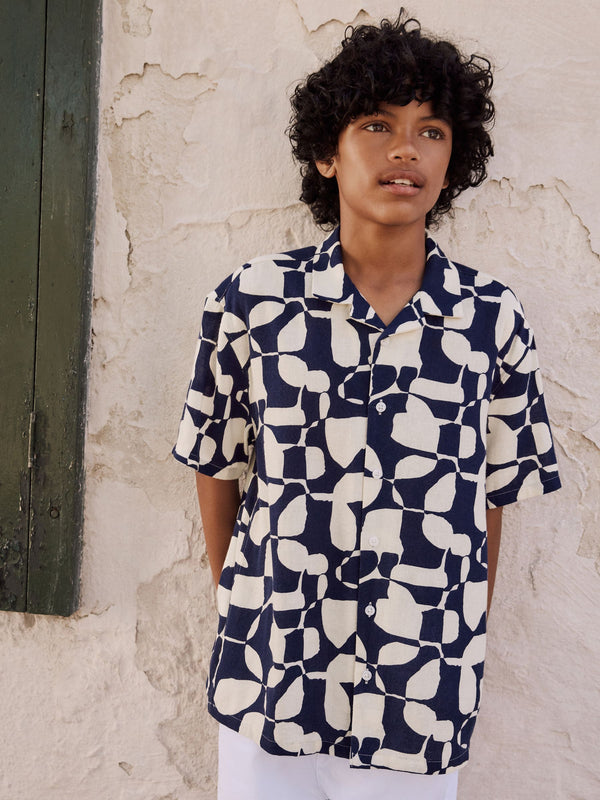 Indigo Blue Markmaking Short Sleeve Printed Shirt (3-16yrs)
