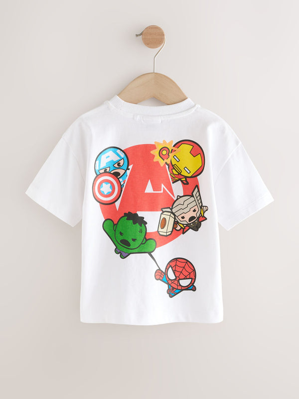 White Marvel Short Sleeve 100% Cotton T-Shirt (6mths-8yrs)