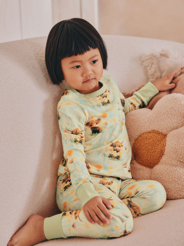 Green 100% Cotton Hamish Snuggle Pyjamas (9mths-9yrs)