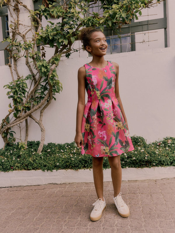 Baker by Ted Baker Pink Floral Airtex Scuba Dress