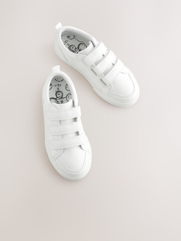 White Standard Fit (F) Touch Fastening Smart Casual Trainers