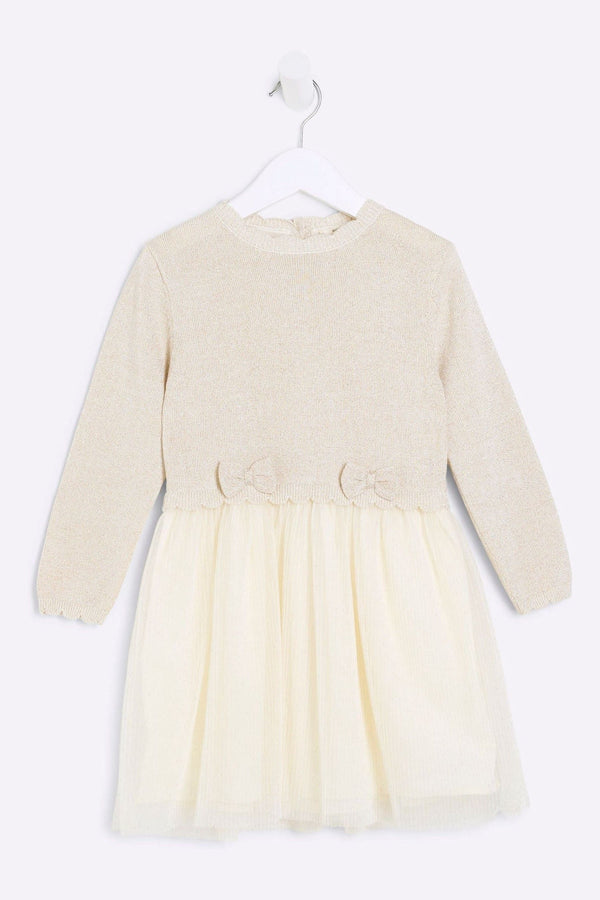 River Island Cream Girls Mesh Tutu 100% Cotton Dress