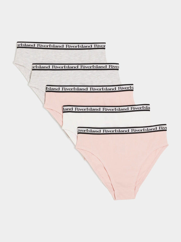 River Island Pink Mix Briefs 5 Pack