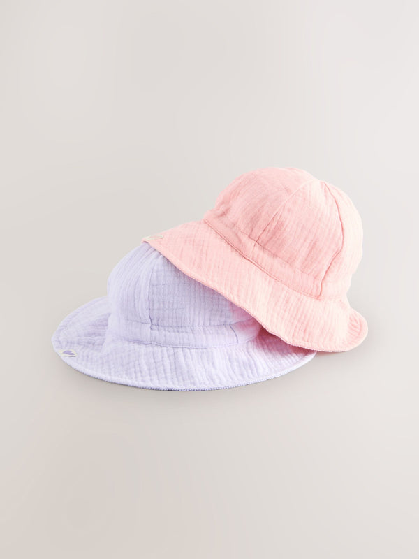 Pink/Lilac Summer Hat 2 Pack (0mths-2yrs)