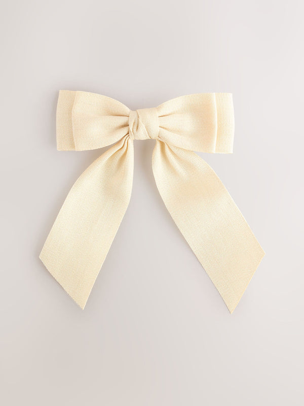 Cream Bow Clip