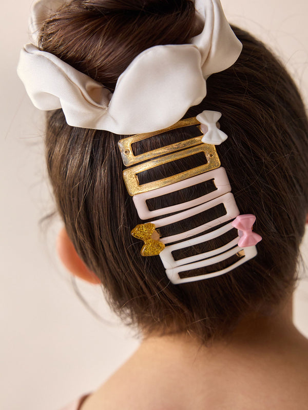 Cream Bow Clips 6 Pack