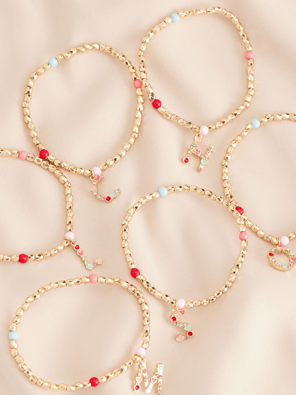 Gold Tone Initial Bracelet