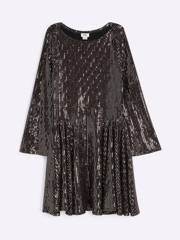 River Island Metallic Rose Gold Mirror 100% Cotton Dress