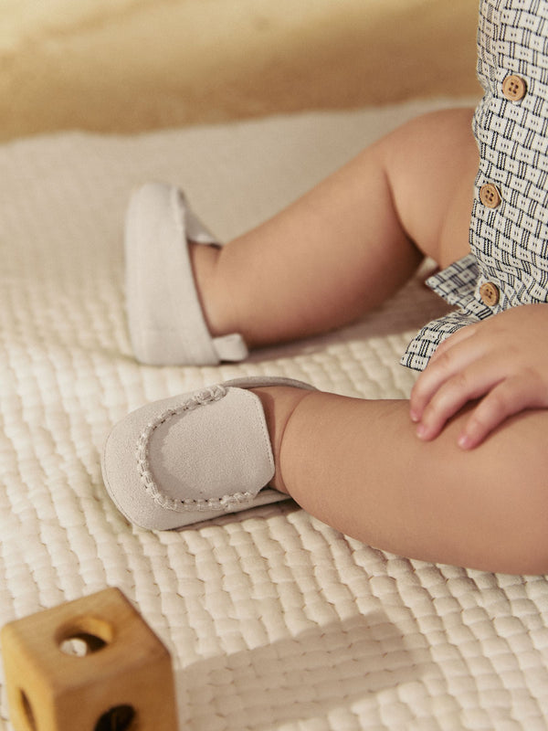 Neutral Loafer Baby Suede Shoes (0-2mths)