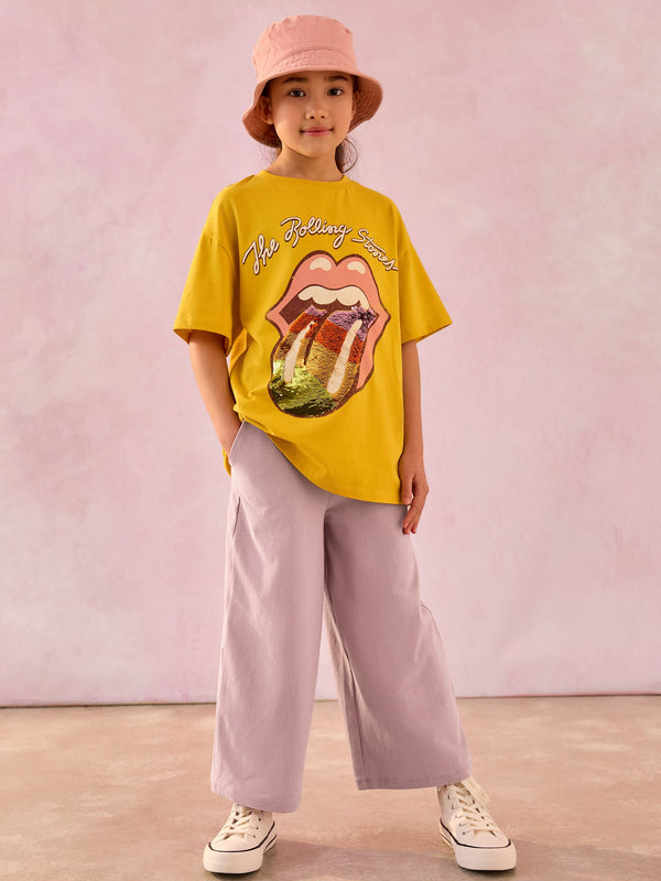 Pink 1 Pack Wide Leg Jersey Trousers (3-16yrs)