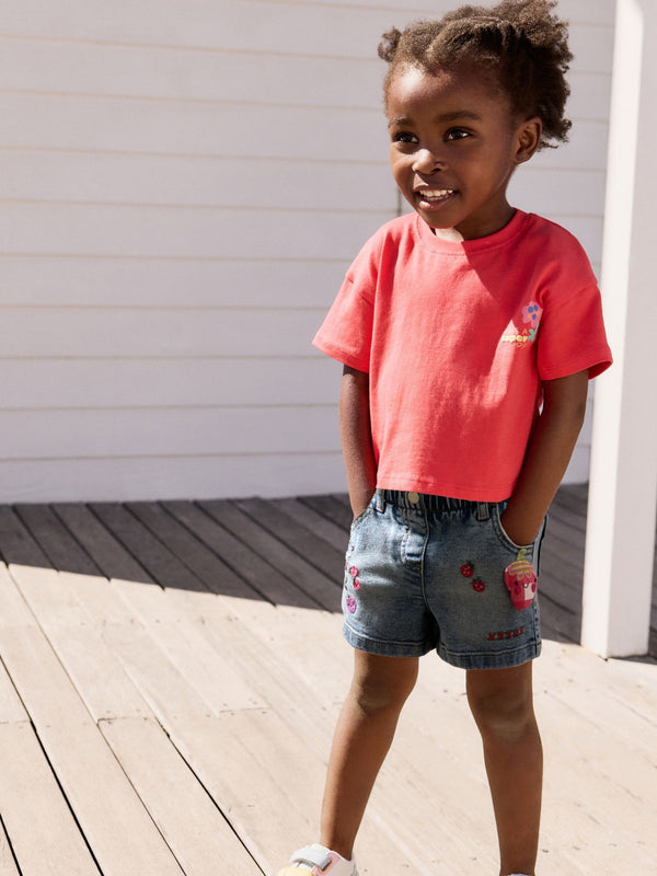Bright Red Short Sleeve T Shirt And Shorts Set (3mths-7yrs)