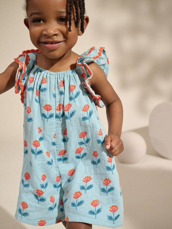 Blue Pull-On Playsuit (3mths-7yrs)