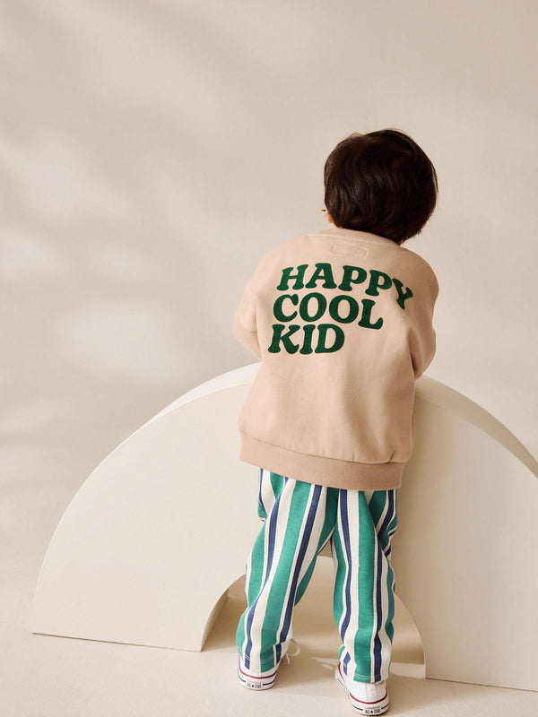 Tan/Brown Sweatshirt And Stripe Joggers Set (3mths-7yrs)