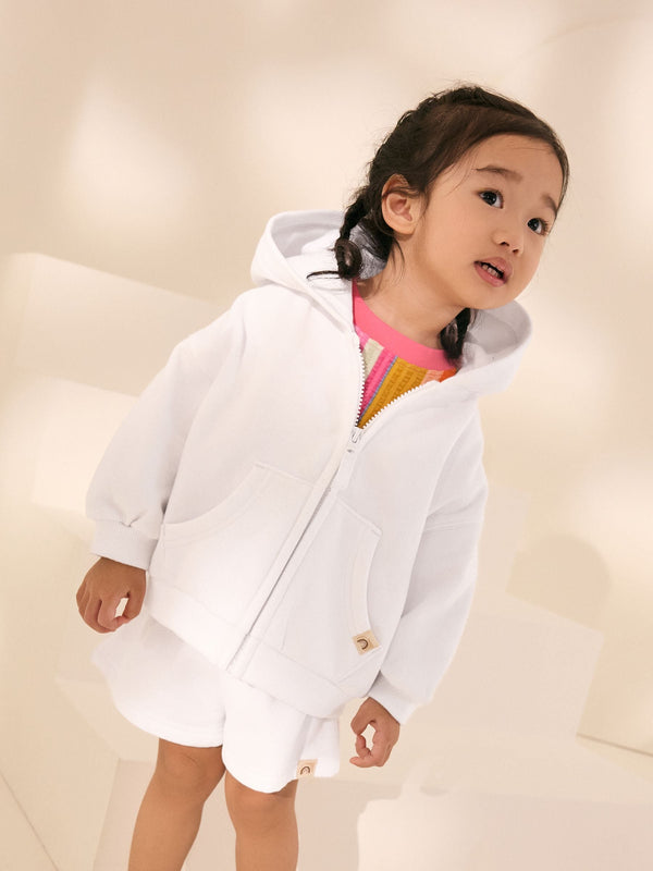 White Zip Through Hoodie (3mths-7yrs)