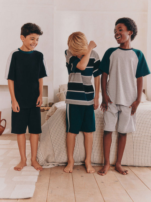 Black/Green Short Pyjamas 3 Pack (3-16yrs)