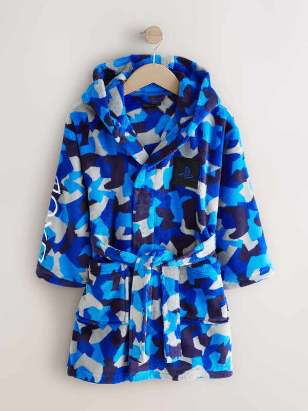 Blue/White Playstation Robe (5-16yrs)