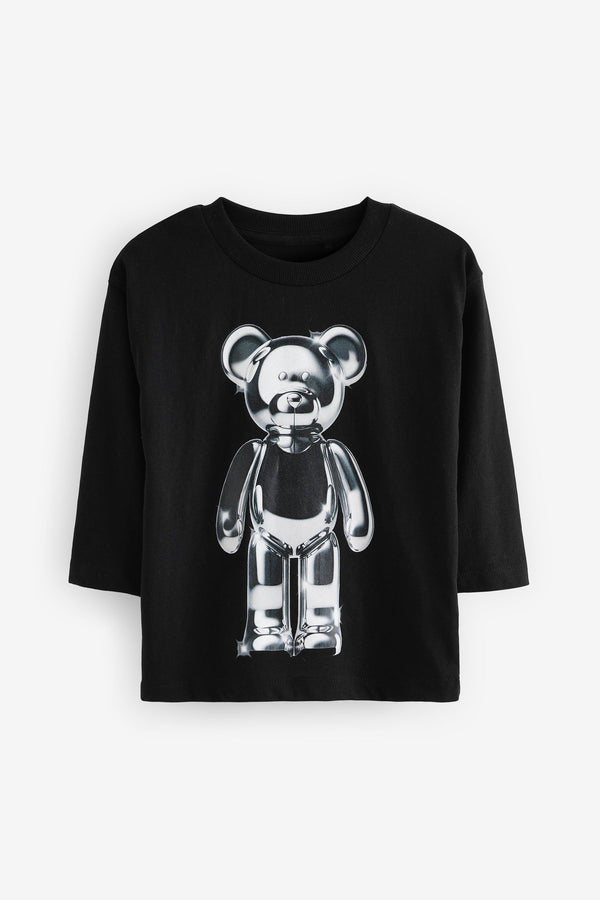 Metallic Bear Long Sleeve T-Shirt (3mths-7yrs)