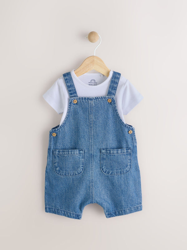 Blue Baby Denim Dungaree and Bodysuit Set (0mths-2yrs)