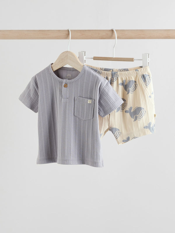 Blue Whale Baby T-Shirt and Shorts Set