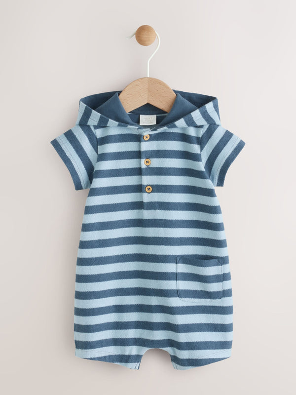 Blue Stripe Baby Sweat 100% Cotton Romper