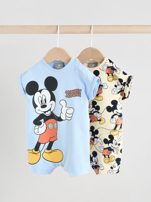 Blue Mickey Mouse Baby Rompers 2 Pack