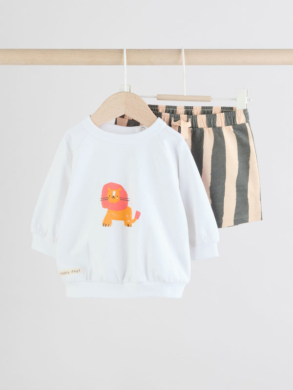 Black/White Sweatshirt and Shorts Baby Set (0mths-2yrs)