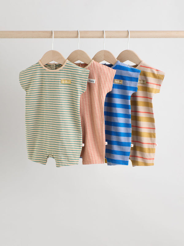 Bright 100% Cotton Baby Rompers 4 Pack