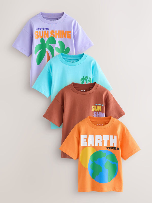 Multi Bright Short Sleeve T-Shirts 4 Pack (3mths-7yrs)