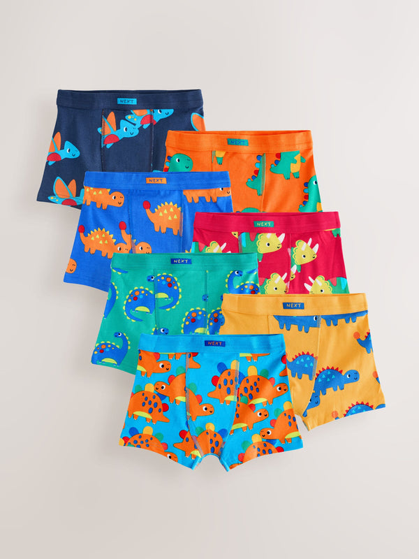 Multi Dinosaur Soft Waistband Trunks 7 Pack (1.5-10yrs)